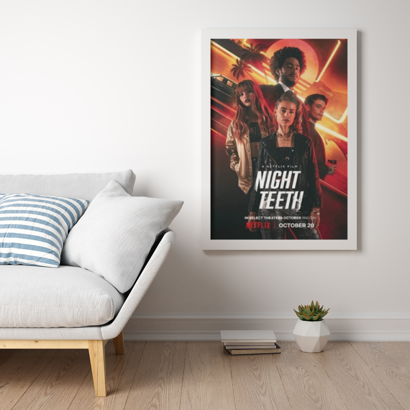 Night Teeth Wooden Framed Poster